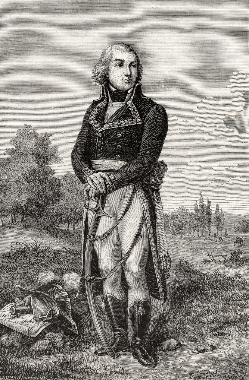 Jean-Baptiste Jourdan, de "História da Revolução Francesa" por Louis Blanc (1811-82) de French School