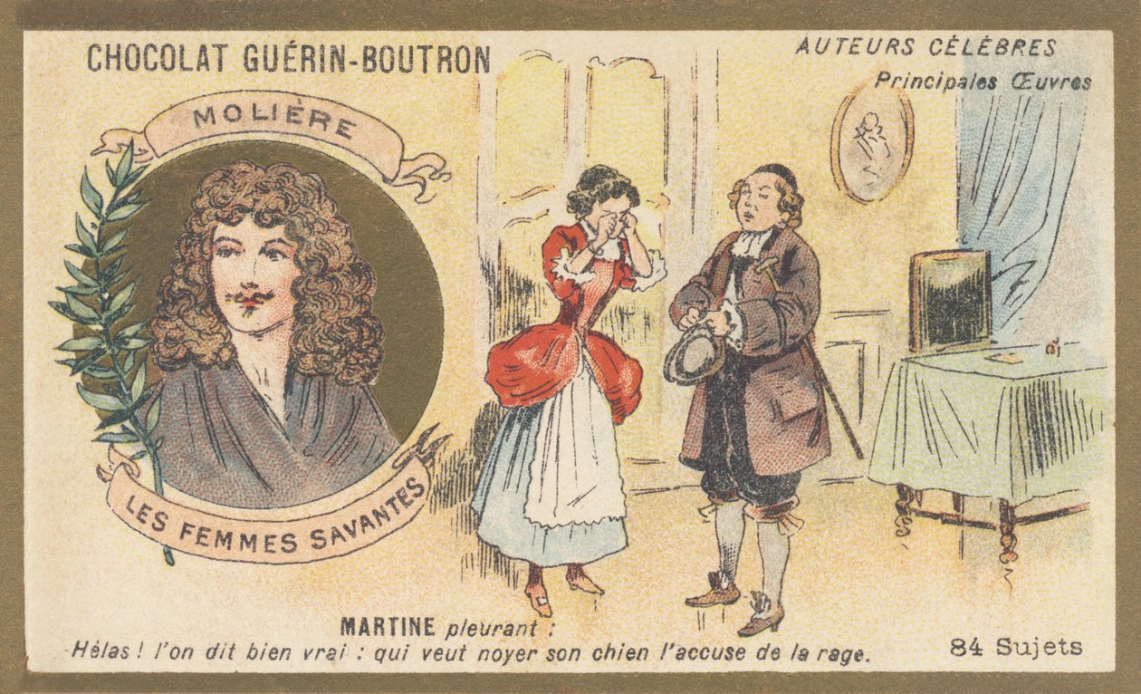 Jean-Baptiste Poquelin dit Moliere (1622-1673), comediante e dramaturgo francês, autor de “Les Femmes savantes” (1672) de French School