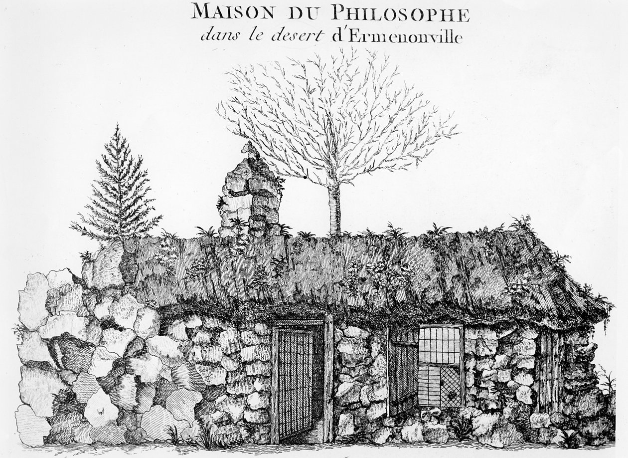 Ermita de Jean-Jacques Rousseau em Ermenonville (ver também 168374) de French School