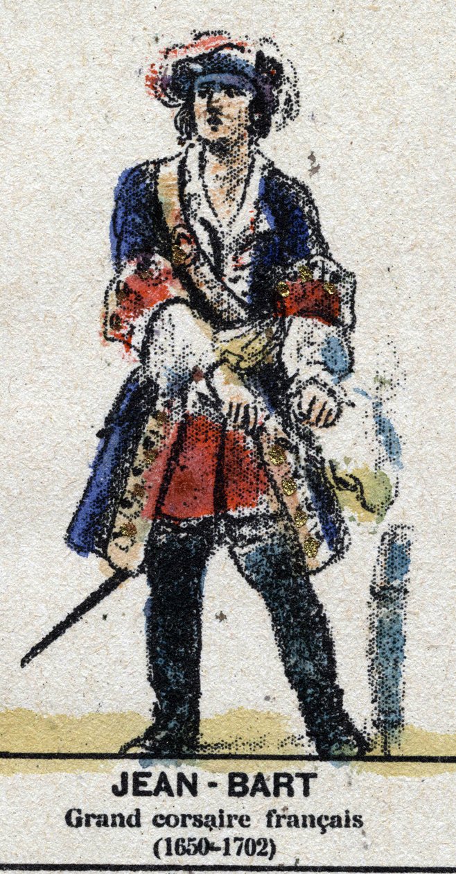 Jean Bart (1650-1702), marinheiro francês, corsaire. Em "Galeriede Reis e Rainhas de França e personagens ilustres de 1643 a 1895" Imagem de epinal. de French School
