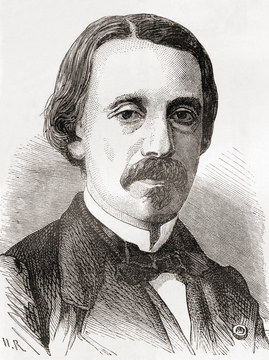 Jean Bernard Léon Foucault, de Les Merveilles de la Science, publicado c.1870 (gravura) de French School