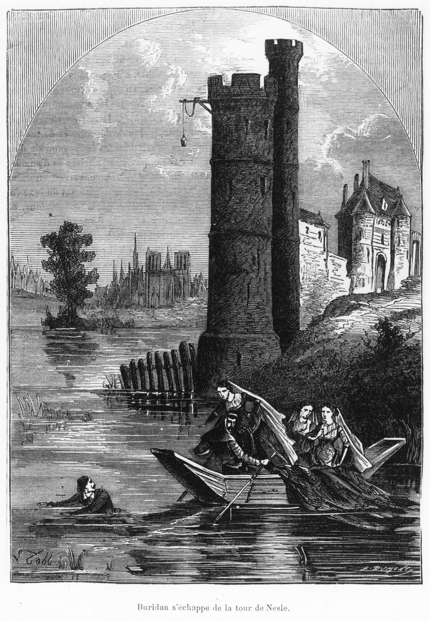 Jean Buridan escapando da Torre de Nesle, segunda metade do século XIX de French School