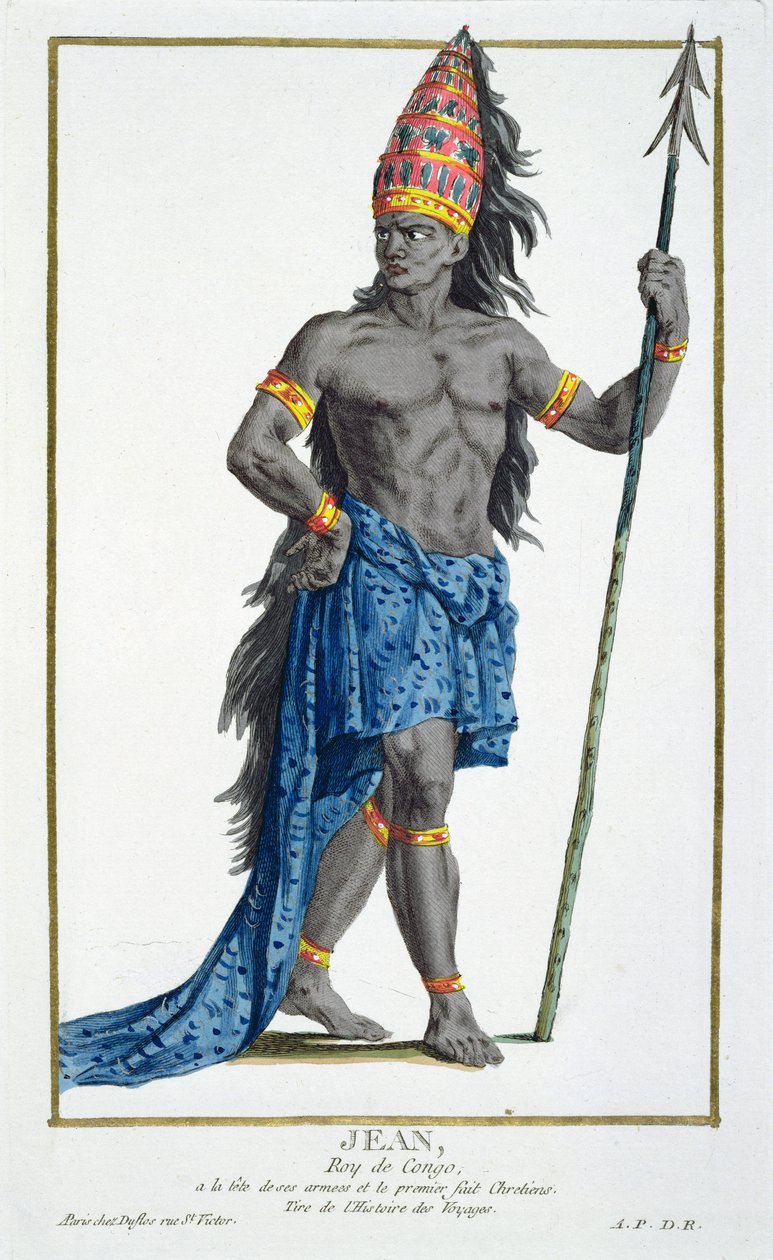 Jean, rei do Congo, gravado por Pierre Duflos (1742-1816), 1780 (gravura em cobre) de French School