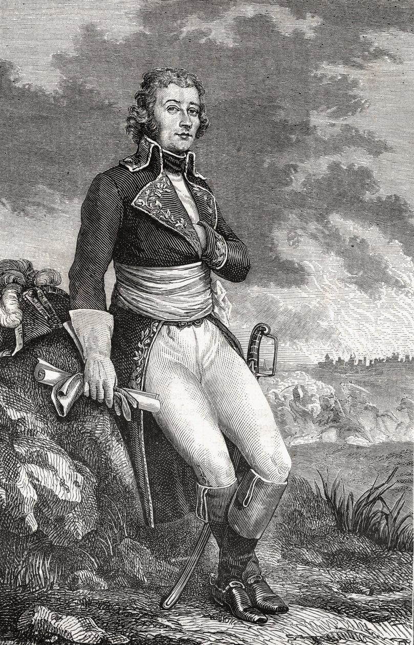 Jean Victor Marie Moreau (1763-1813) de uma gravura de Parmentier, de "História da Revolução Francesa" por Louis Blanc (1811-82) 1847-62 de French School