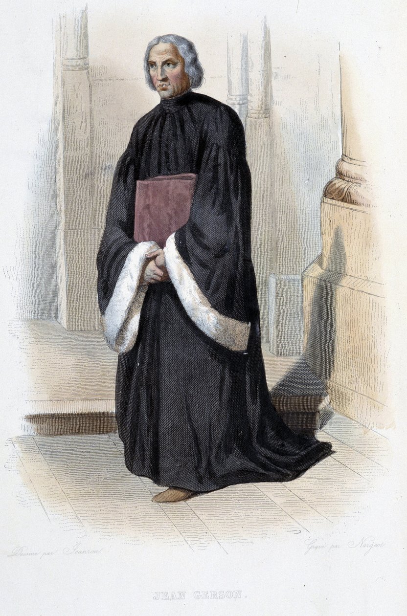Jean de Gerson, predador e teólogo francês (1363-1429) - em "Le Plutarque francais", de Mennechet, Paris de French School
