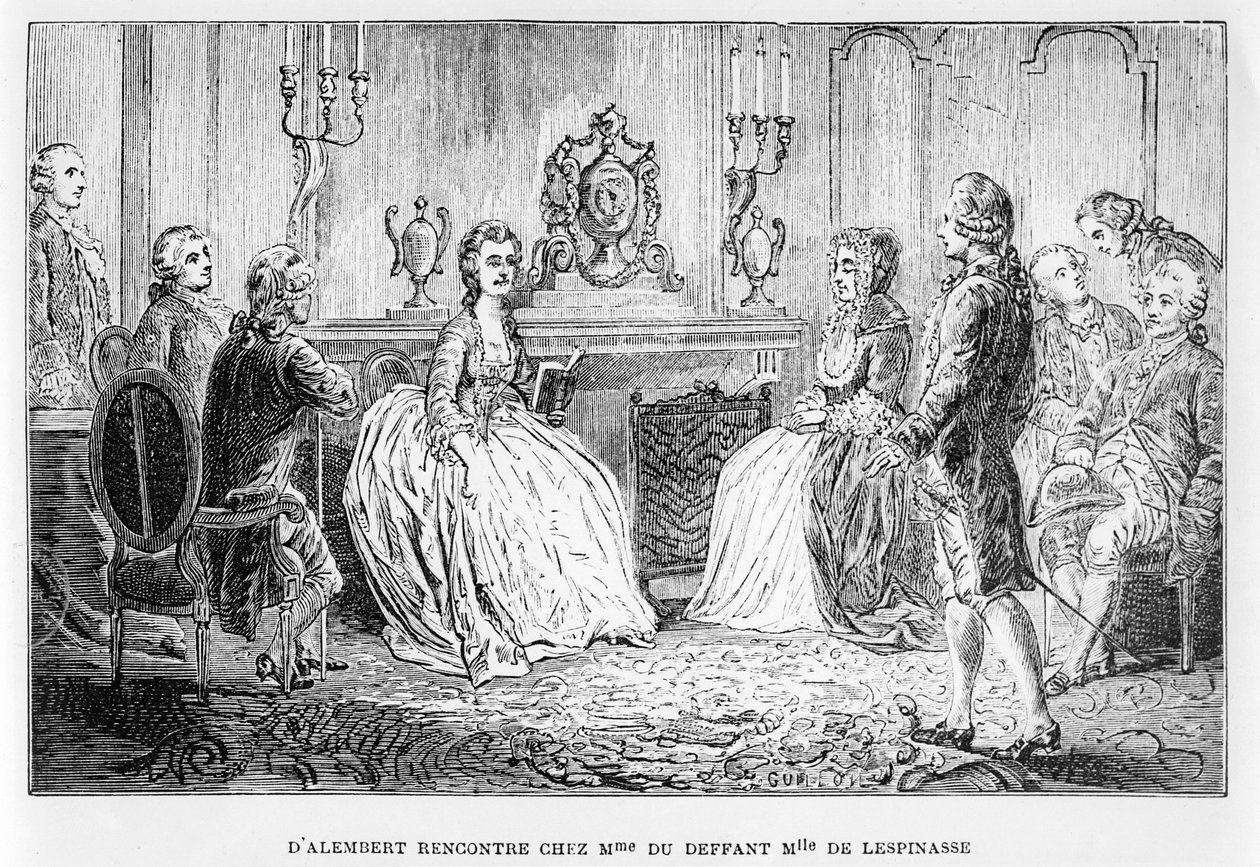 Jean a volta de Alembert no salão de Mme du Deffant e senhorita de Lespinasse, de vidas dos cientistas ilustres, por Louis Figuier de French School