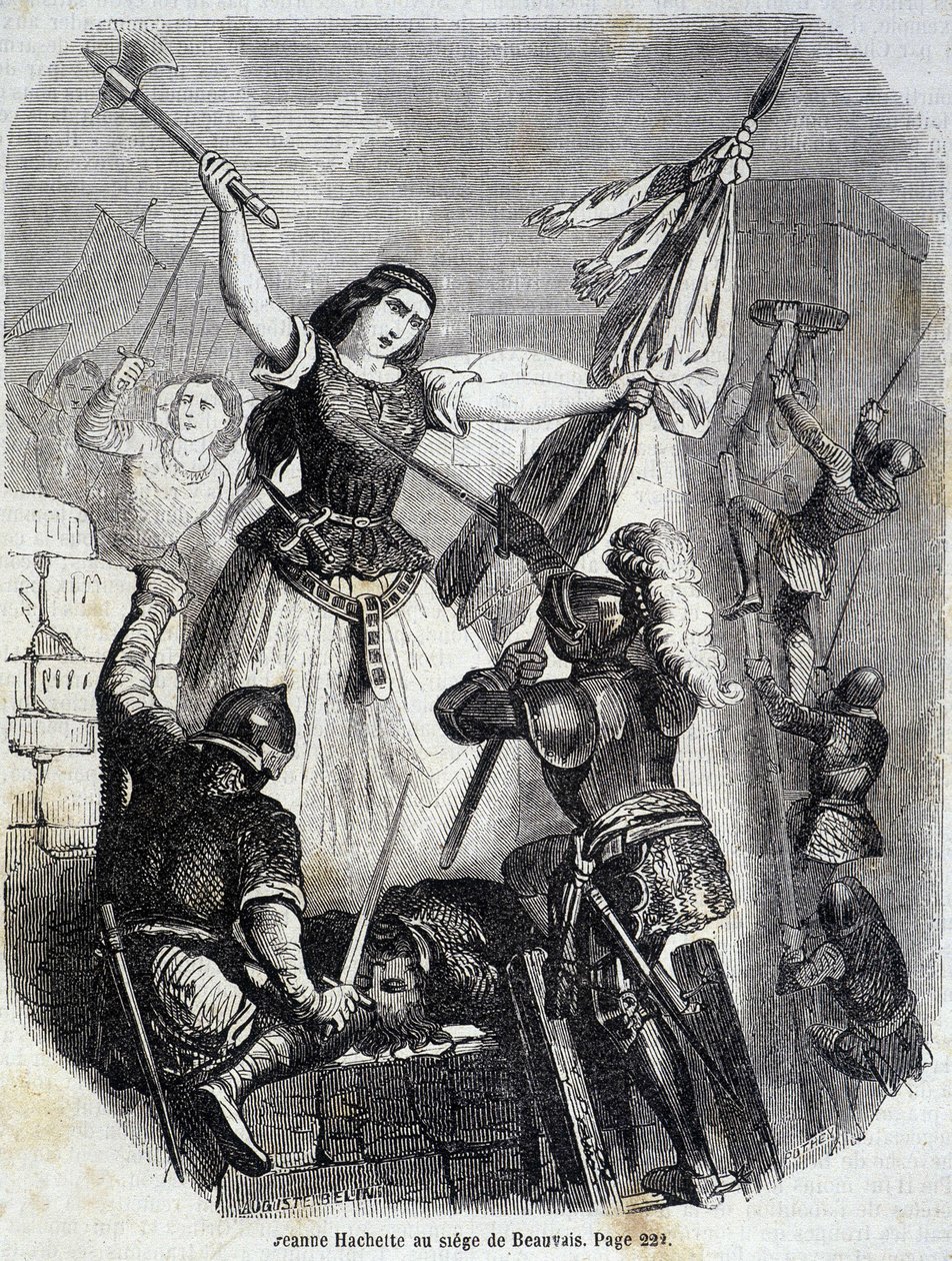 Jeanne Hachette em Beauvais em 1472 - no "Histoire de France" de L.-P. Anquetil de French School