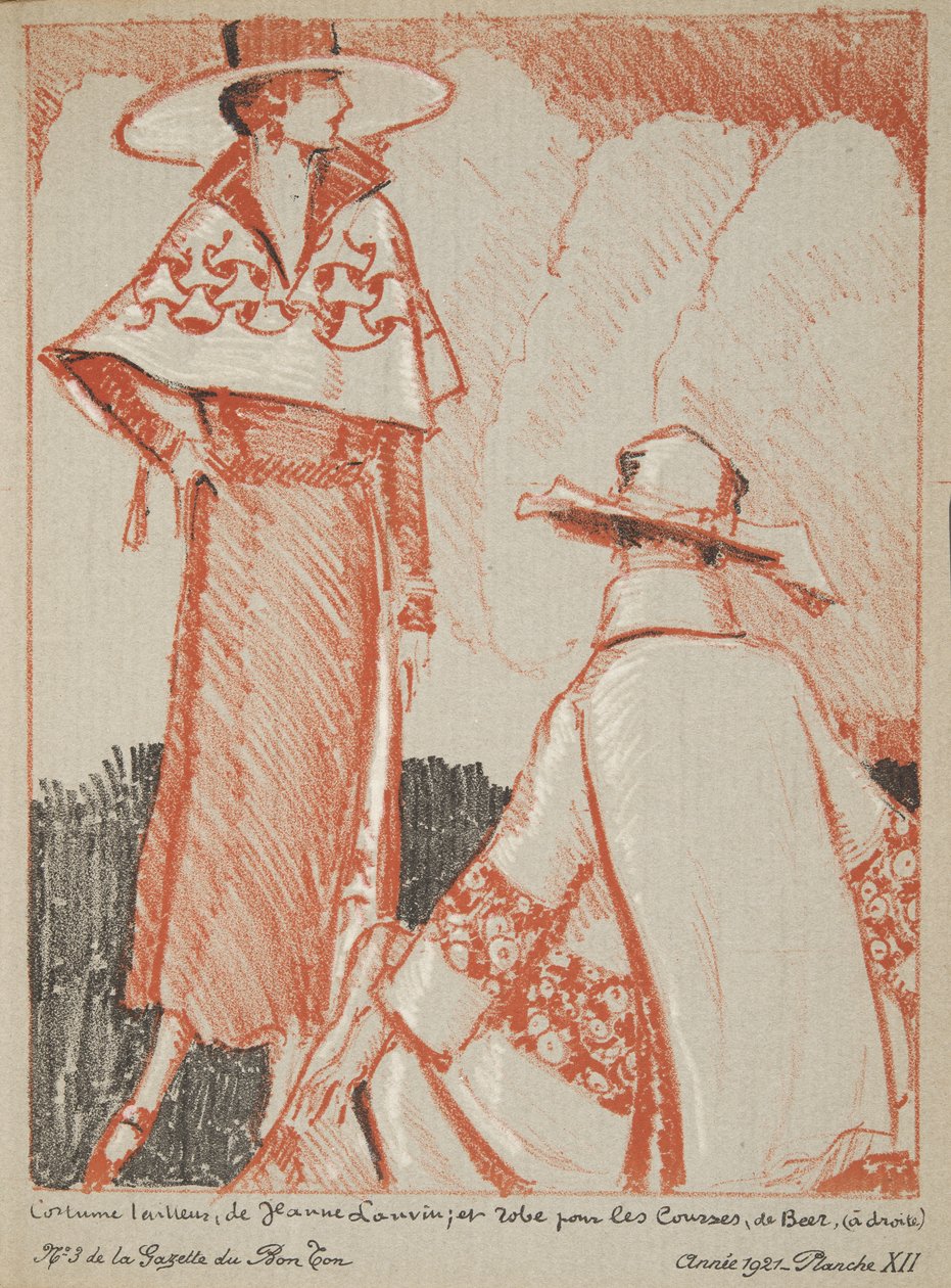 Jeanne Lanvin et etc. de uma Colecção de Placas de Moda de French School