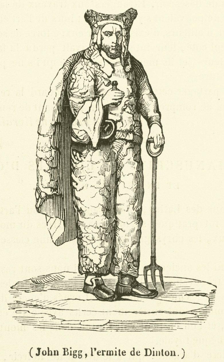 John Bigg, o eremita de Dinton (gravura) de French School