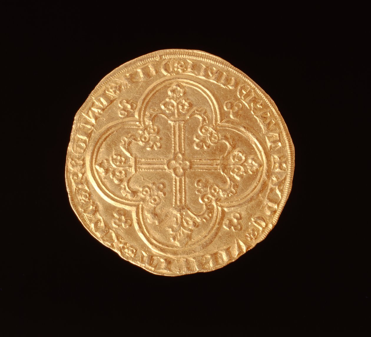 João II O Bom (1319-64) Rei da França, Franco a Cheval, 1350-64 (reverso) (ouro) (para anverso ver 168067) de French School