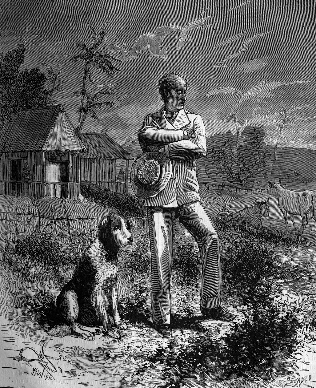 Joseph Lakanal (1762 - 1845), um político francês em sua plantação na Baía de Mobile de French School