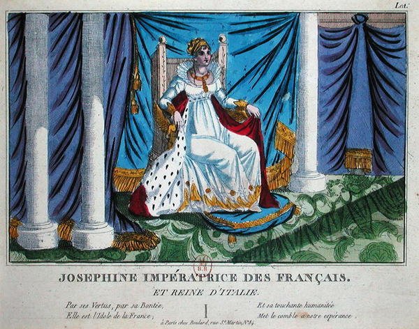 Josefina (1763-1814) Imperatriz dos Franceses e Rainha da Itália (cor litho) de French School