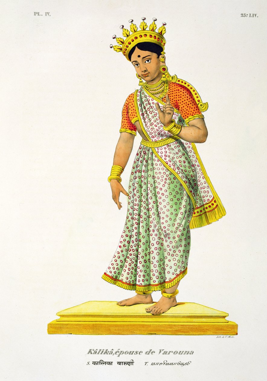 Esposa Kalika de Varuna, gravada por C. de Motte (1785-1836) de French School