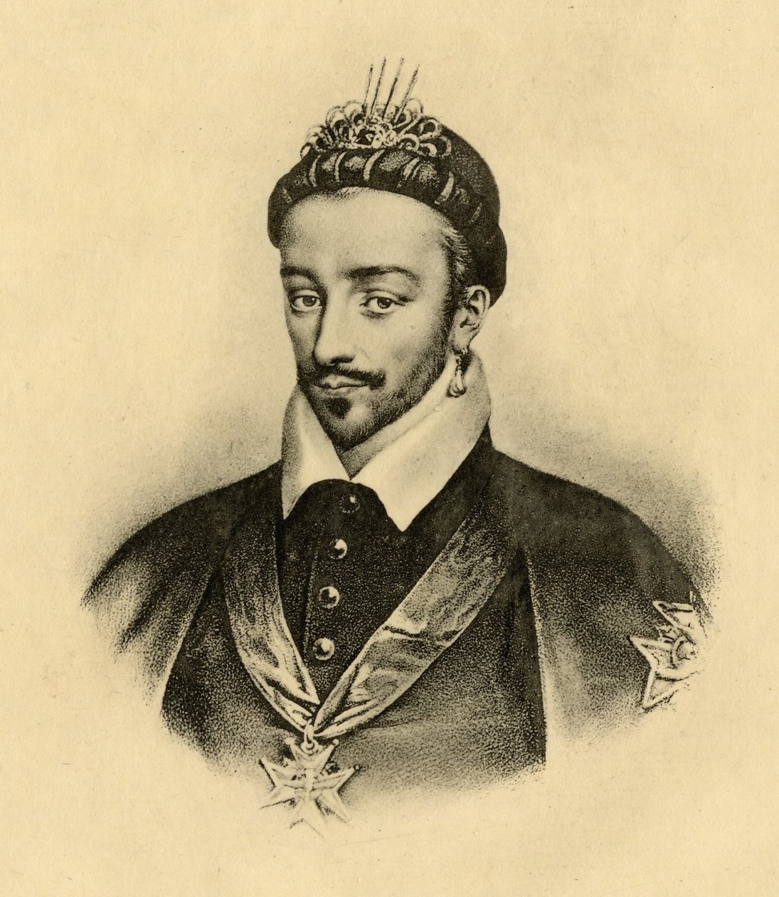 Rei Henri III (1551-89) da França de French School
