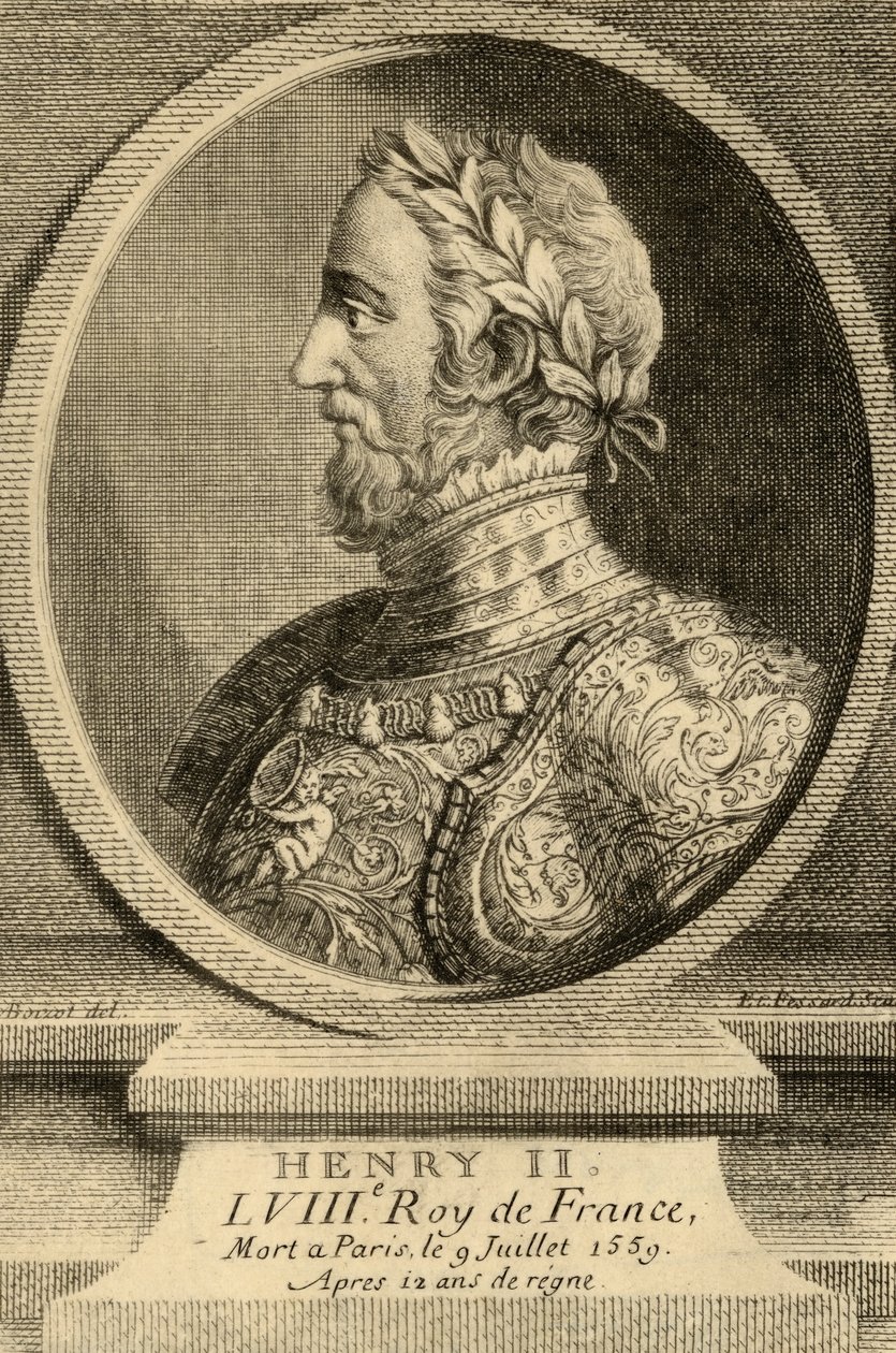Rei Henri II (1519-59) da França de French School
