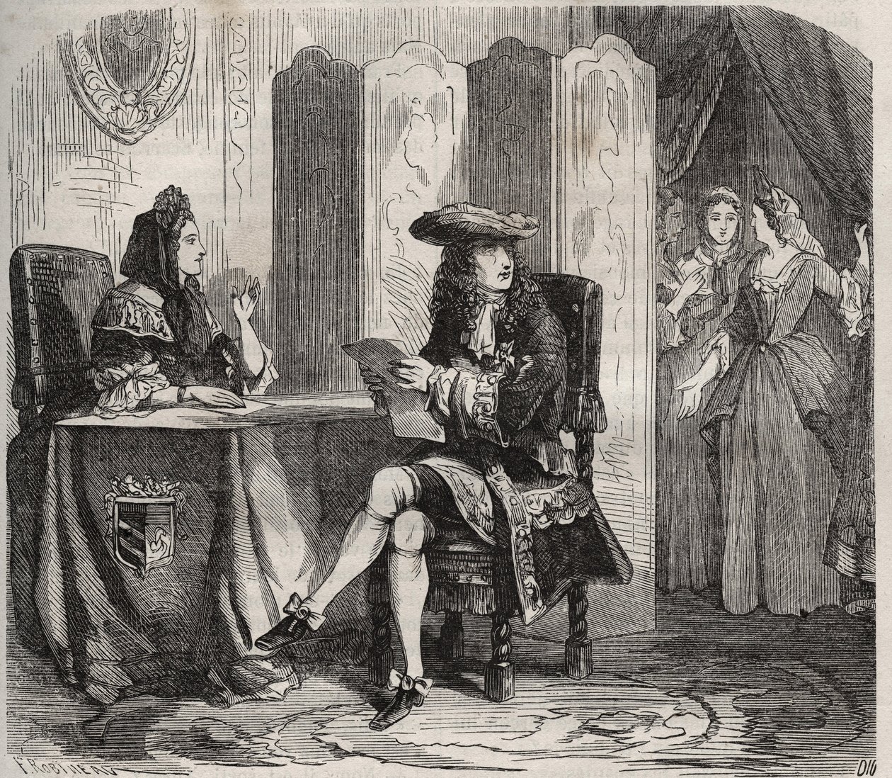 Rei Luís XIV (1638 -1715) e sua esposa, a Marquesa de Maintenon (Françoise d