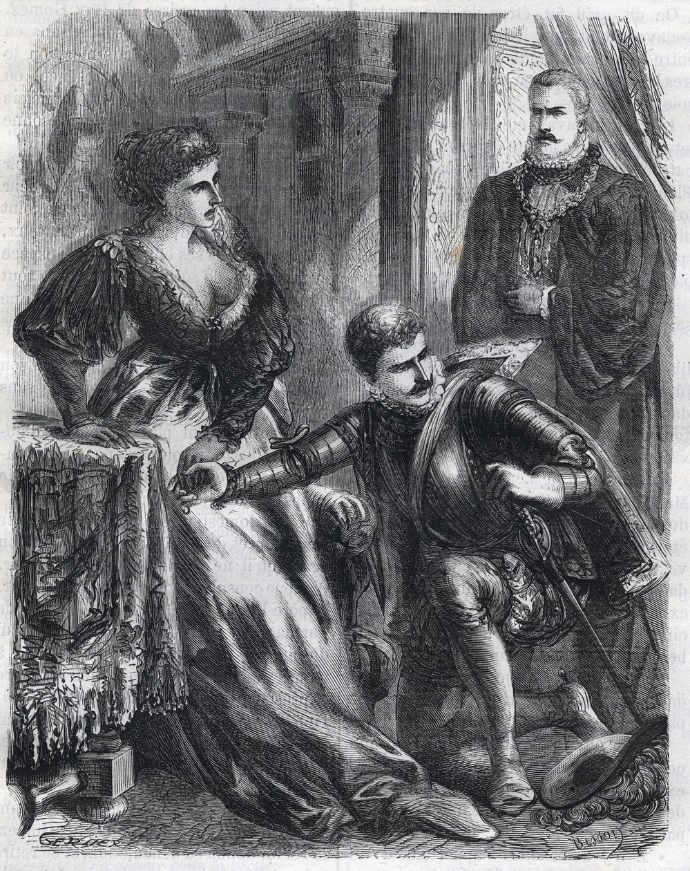 O Rei Felipe II (1527-1598) surpreende seu filho, o Príncipe Dom Carlos (1545-1568), tentando violar sua sogra (madrasta), a Rainha Isabel (1545-1568) (Isabel da França ou Isabelle de Valois), 17 de janeiro de French School