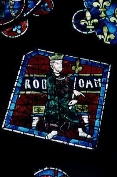 Rei Roboham, detalhe da janela rosa norte, c.1223 de French School