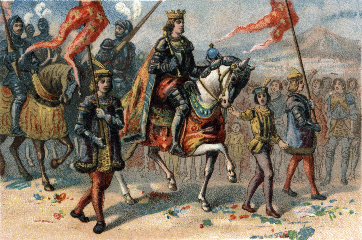 Rei da França Carlos VIII (1470-1498) entrou em Nápoles, Itália, 22 de fevereiro de French School
