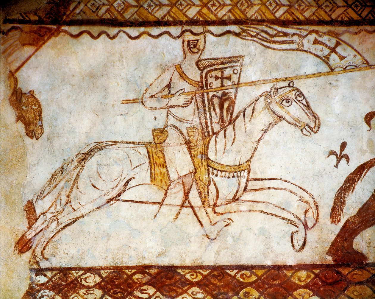 Cavaleiro da Ordem dos Templários (fresco) de French School