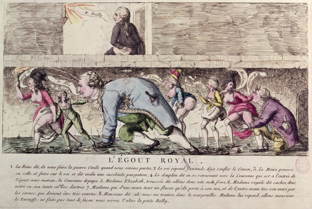 LEgout Caricatura real do voo da família real francesa para Varennes em 21 de junho de 1791 de French School