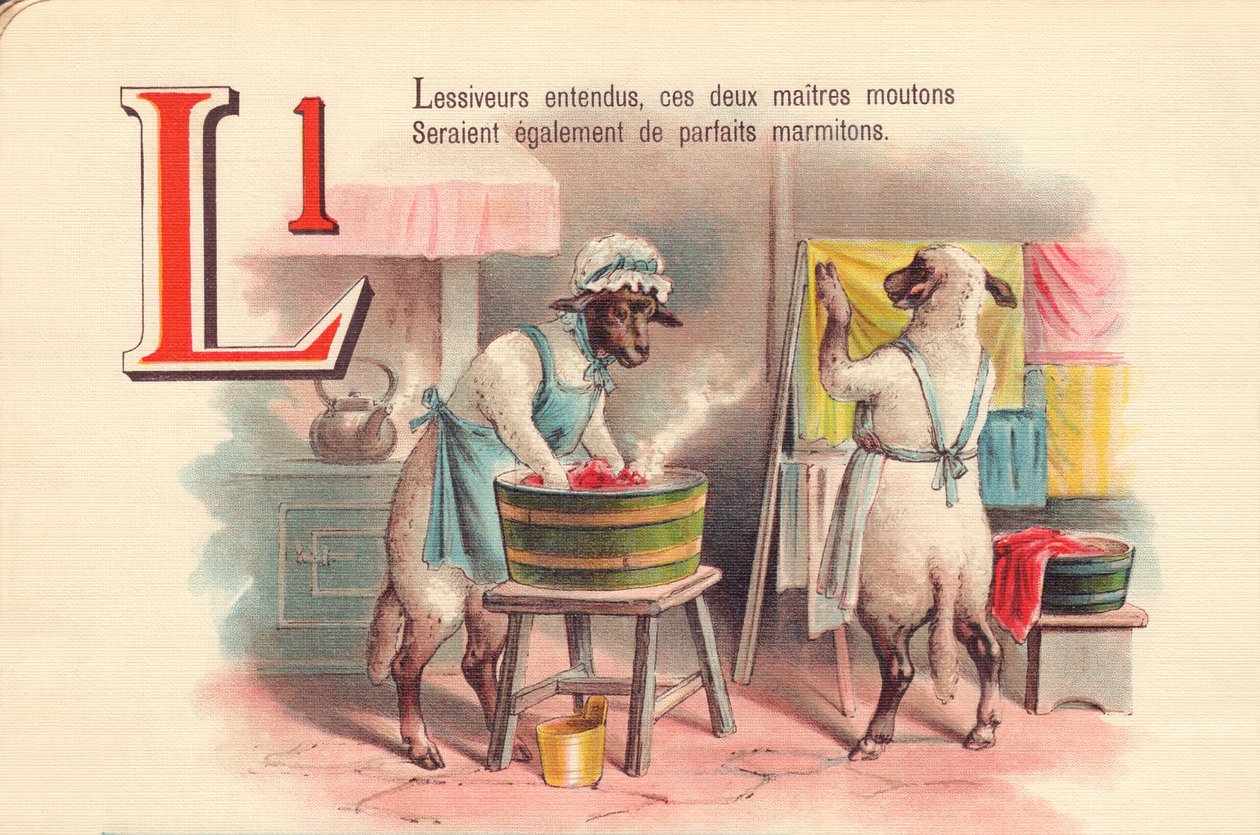 L: Ouvi falar de detergentes para a roupa, essas duas ovelhas mestres também seriam potes perfeitos de French School