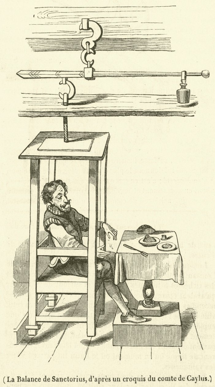 La Balance de Sanctorius (gravura) de French School