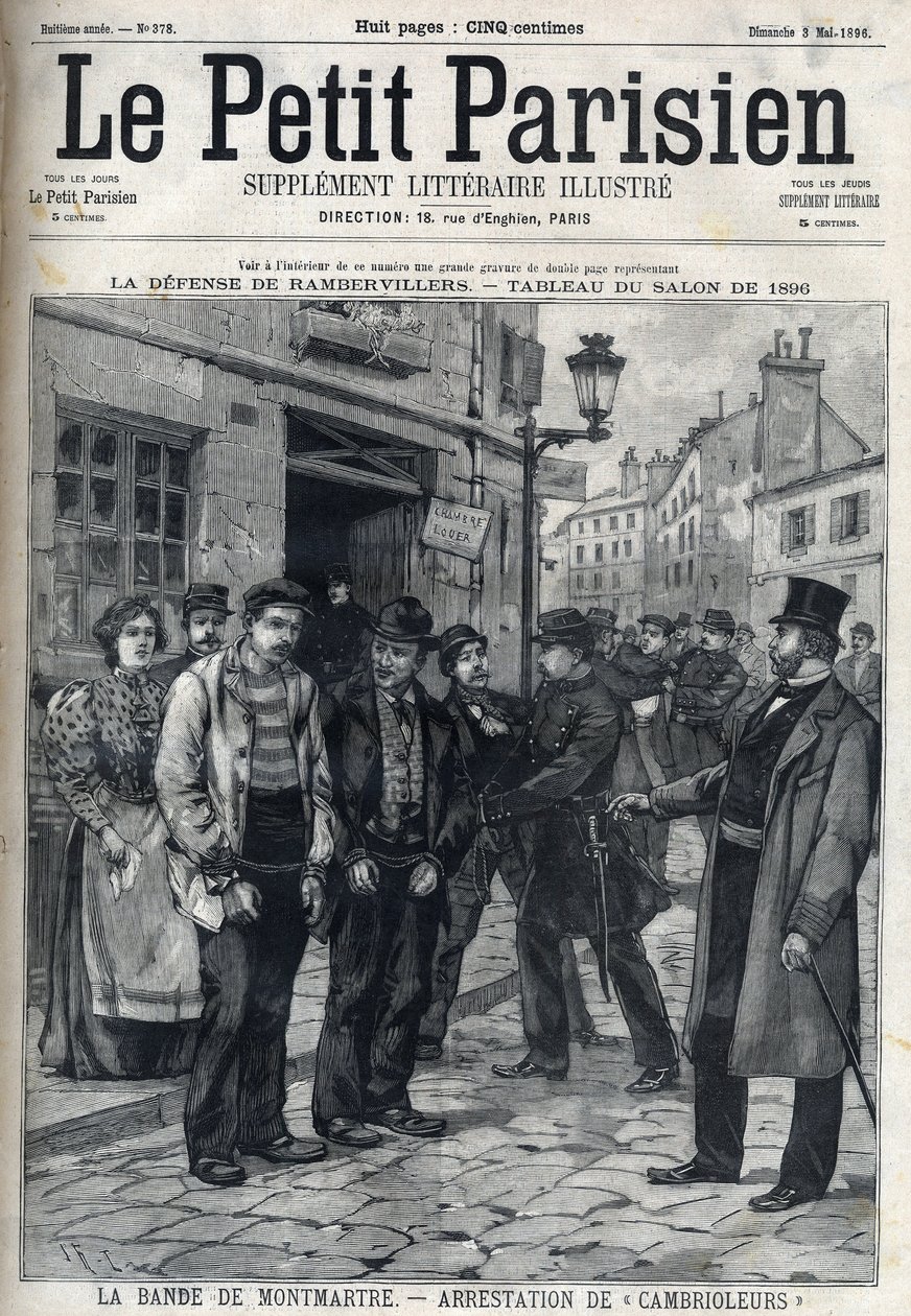 La Bande de Montmartre: a polícia prendeu ladrões em Paris, em "Le petit Parisien". de French School