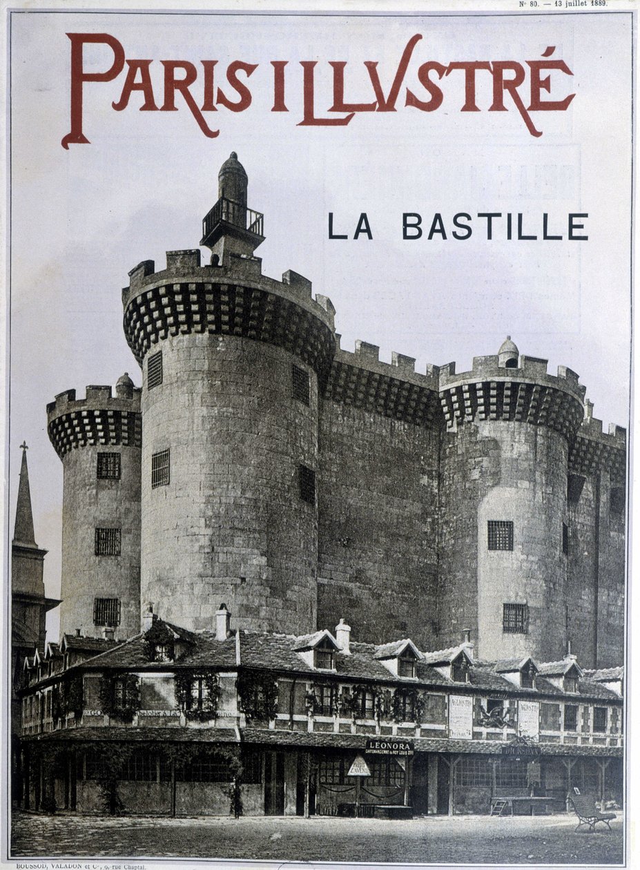 La Bastille. Capa do jornal "Paris illustrious" de 13 de Julho de 1889. de French School