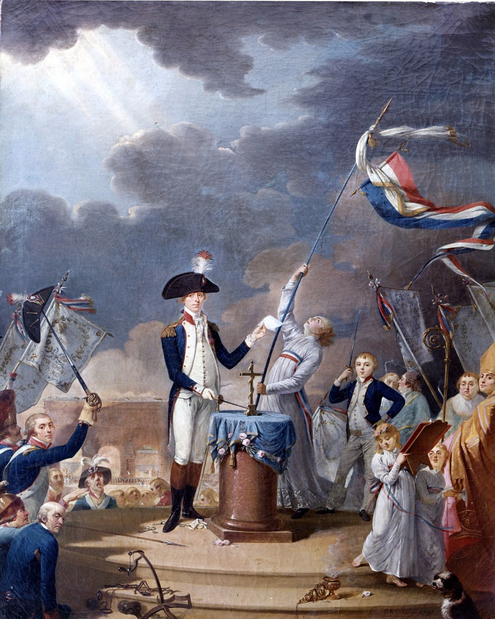 La Fayette (Lafayette) prestou juramento no Dia da Federação a 19 de Julho de French School
