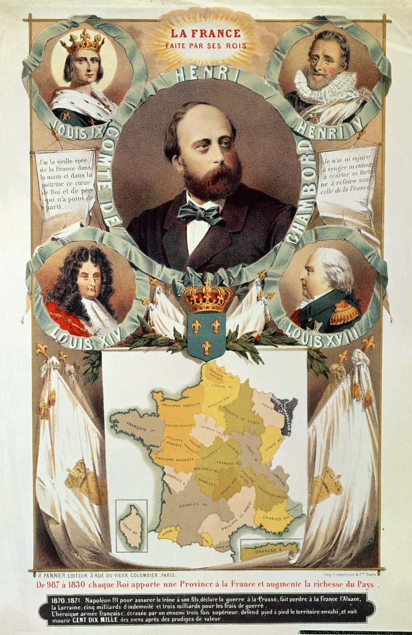 França Feito por seus reis, Henri Charles Ferdinand Marie Dieudonne (1820-83) Conde de Chambord, depois de 1870 de French School