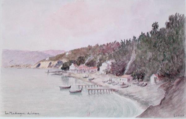 La Madrague des Lecques (aguarela sobre papel) de French School