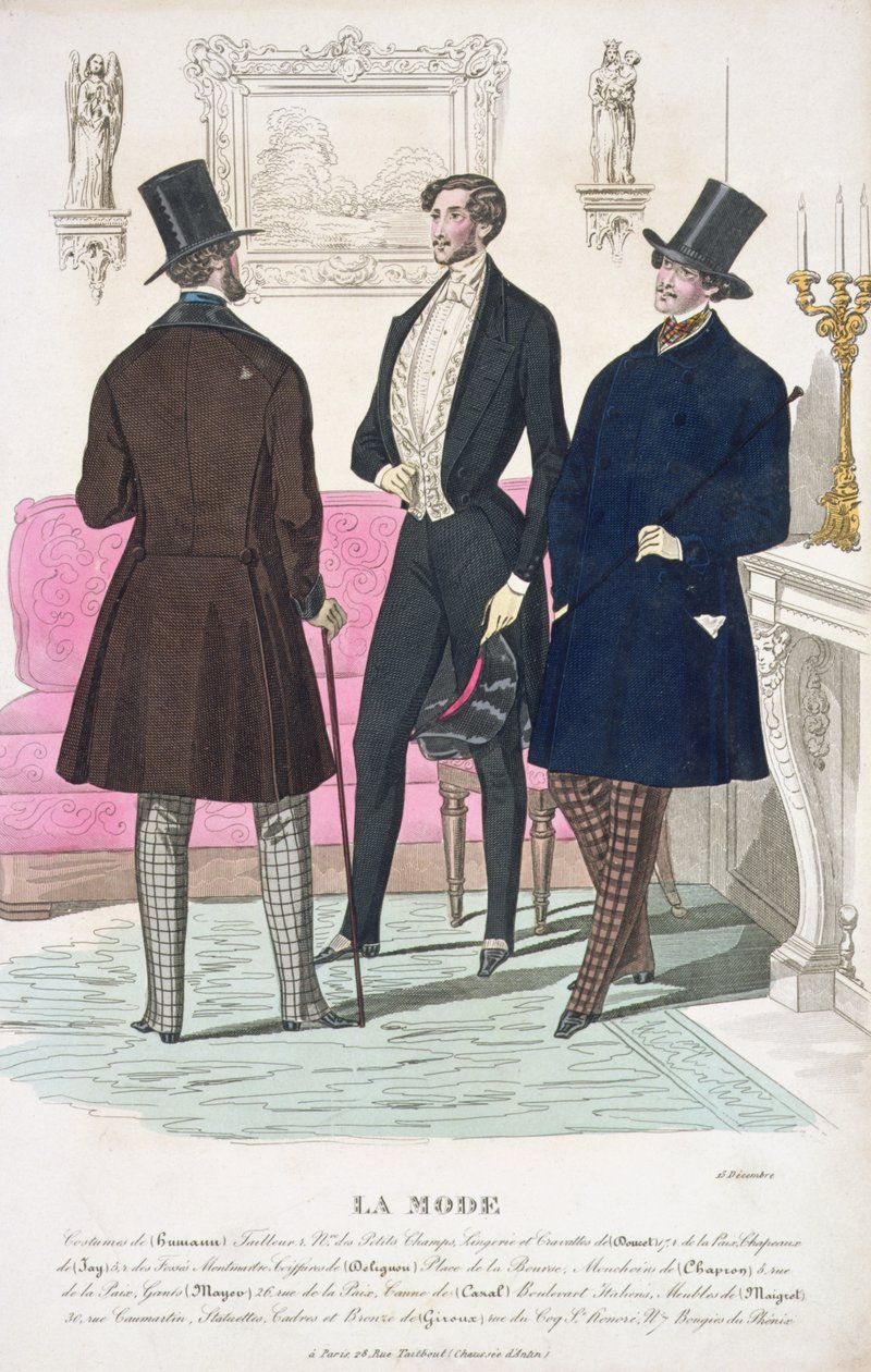 La Mode: Propaganda para a moda masculina do século XIX de French School