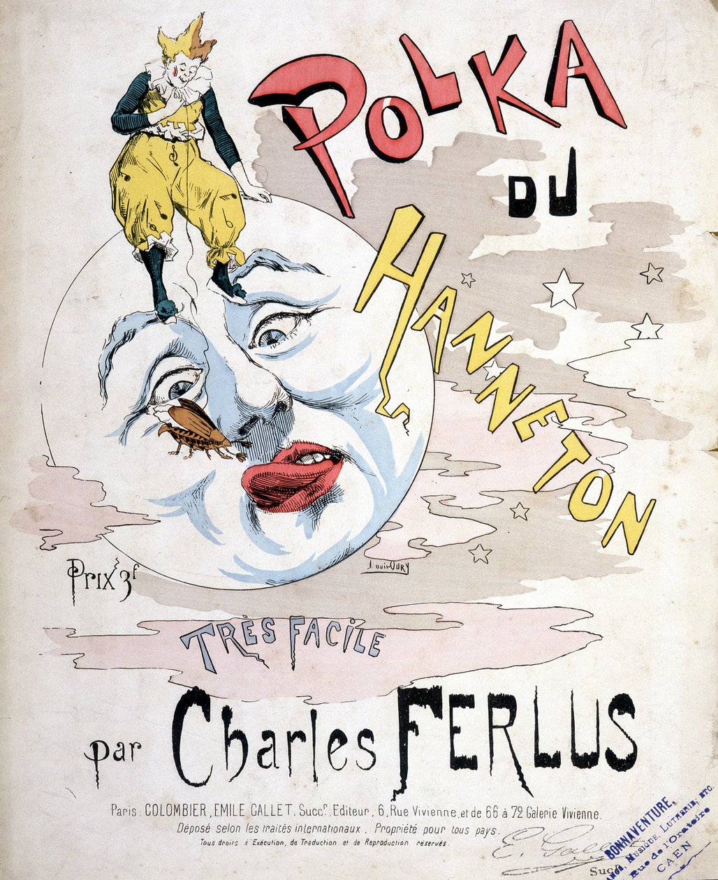 La Polka du Hanneton, de Charles Ferlus - capa de partitura, final do século XIX de French School