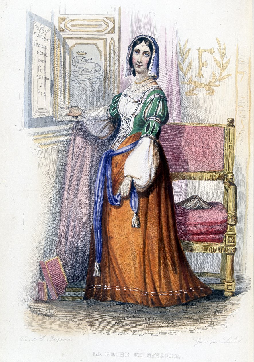 La Reine de Navarre (Margarita?) - em "Le Plutarque francais", ed. Mennechet de French School