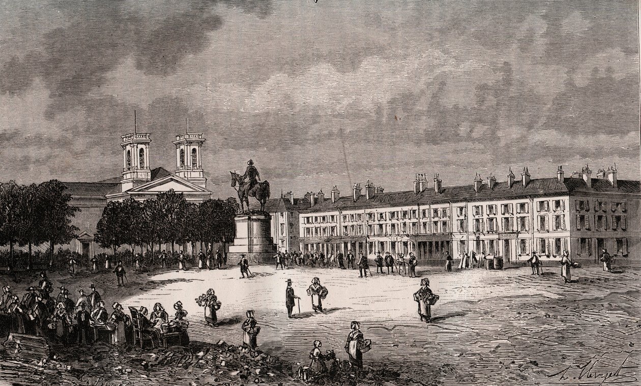 La Roche-sur-Yon (La Roche sur Yon) - Pays de la Loire - place Napoleon - gravura em "France illustree: geography, history, statistical administration" de V.-A. Malt-Brown. 1884 de French School