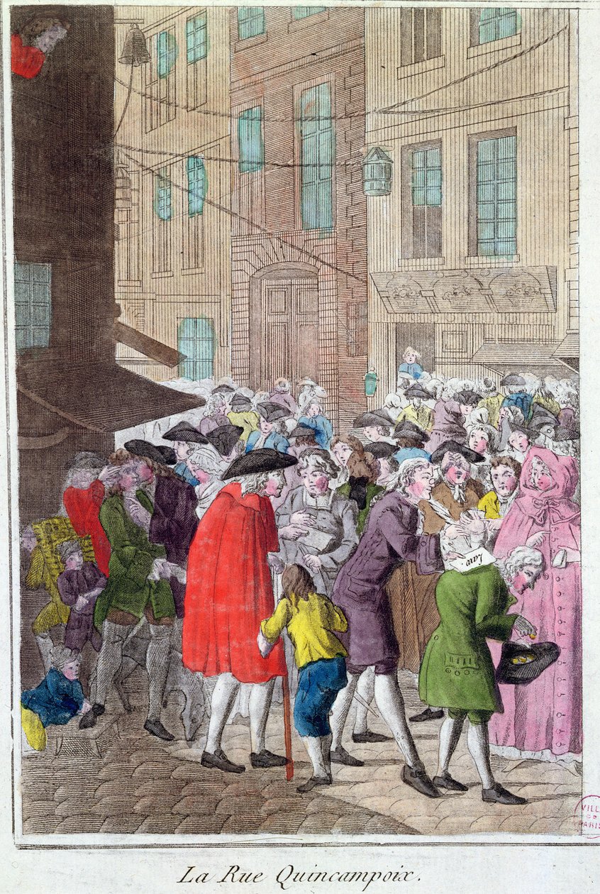 La Rue Quincampoix, o caso da lei, c.1797 de French School
