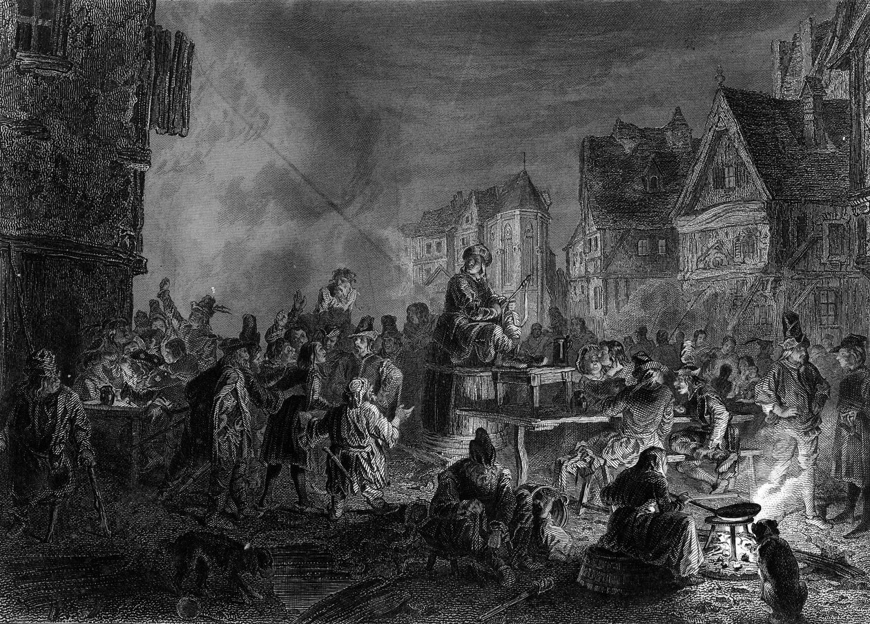 A corte dos milagres. Em "Notre Dame de Paris", de Victor Hugo. de French School