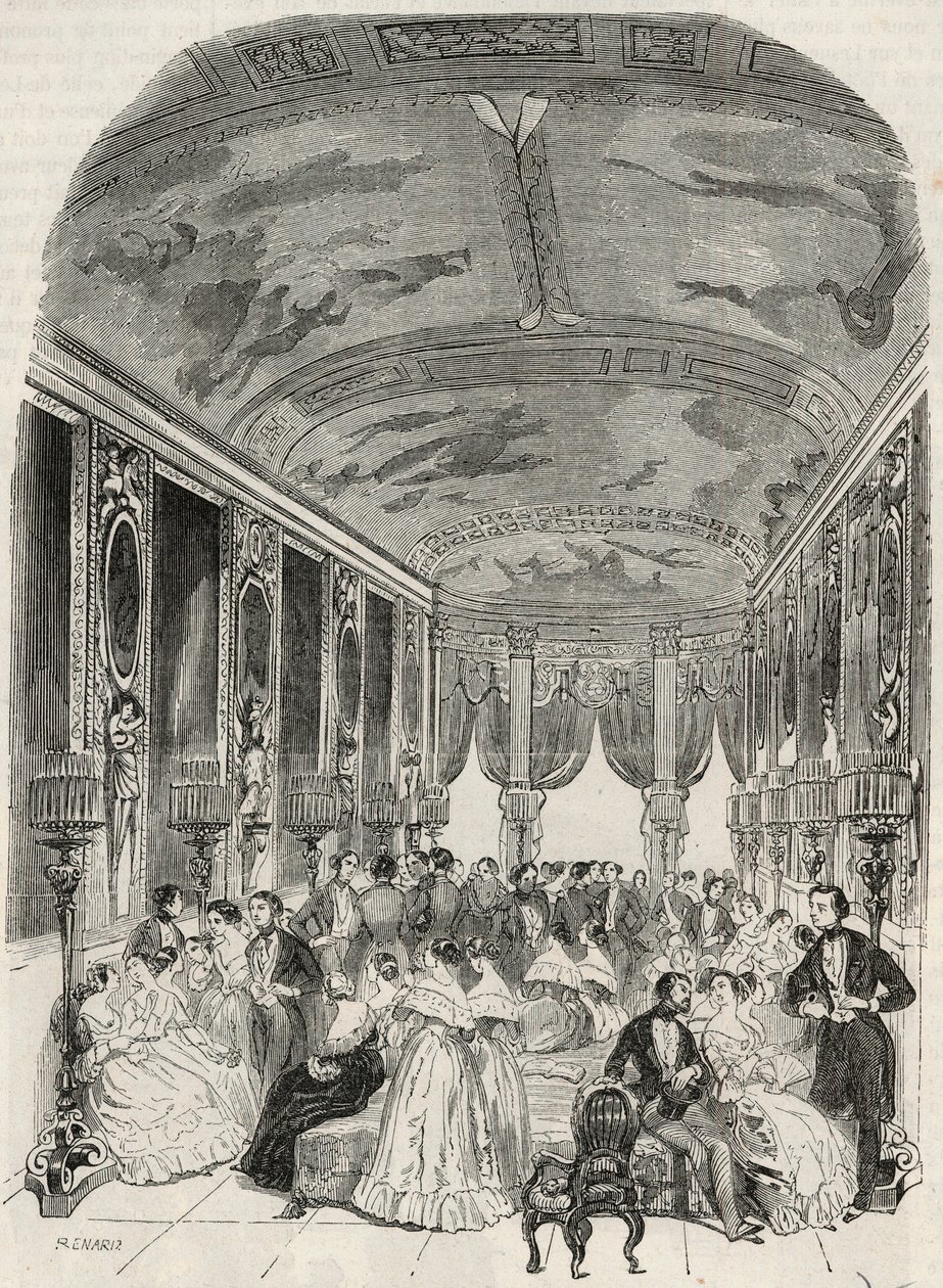 La galerie dit de Lebrun, servindo de sala de chat durante o baile - Hotel Lambert sur l