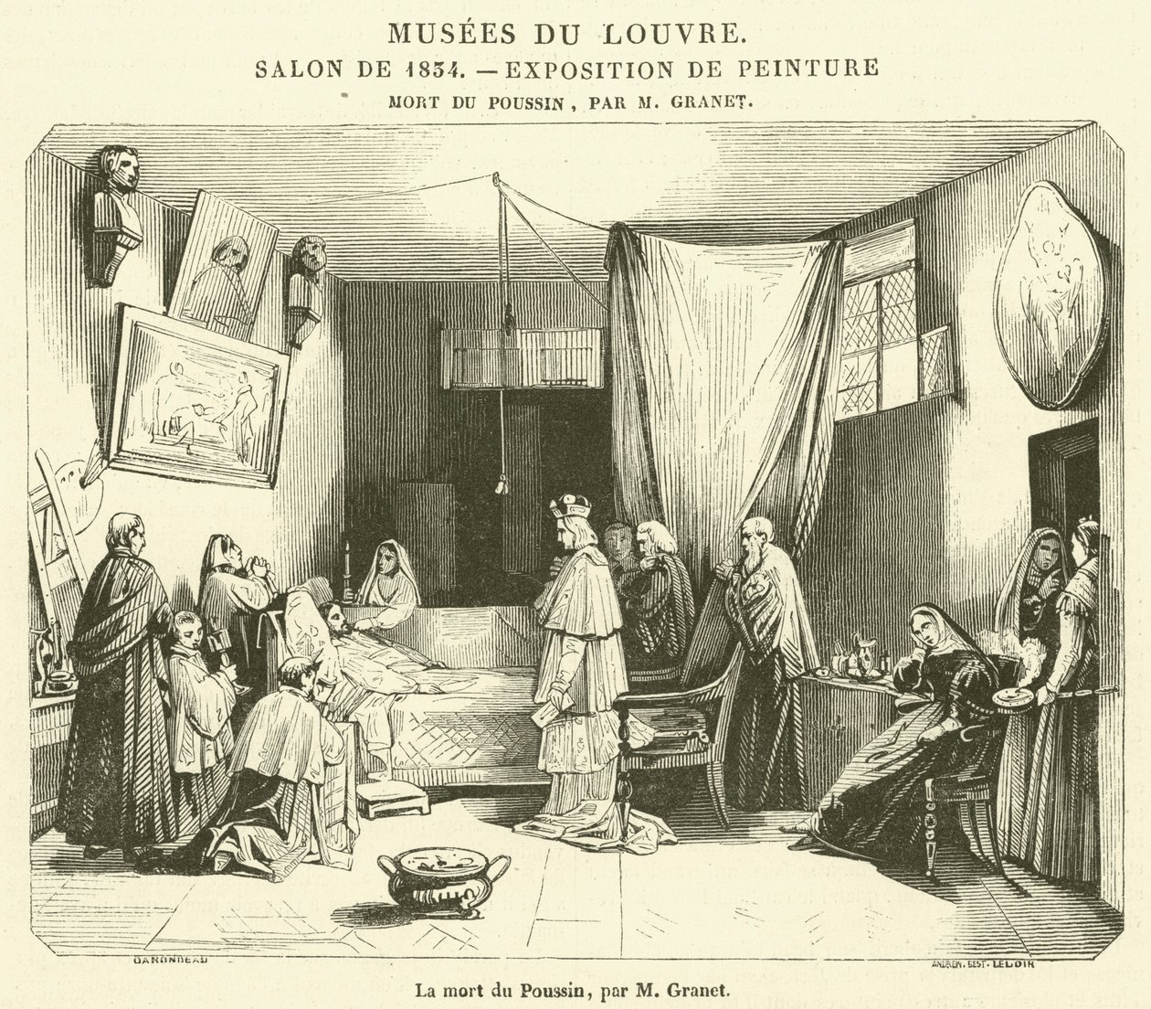 A morte de Poussin (gravura) de French School