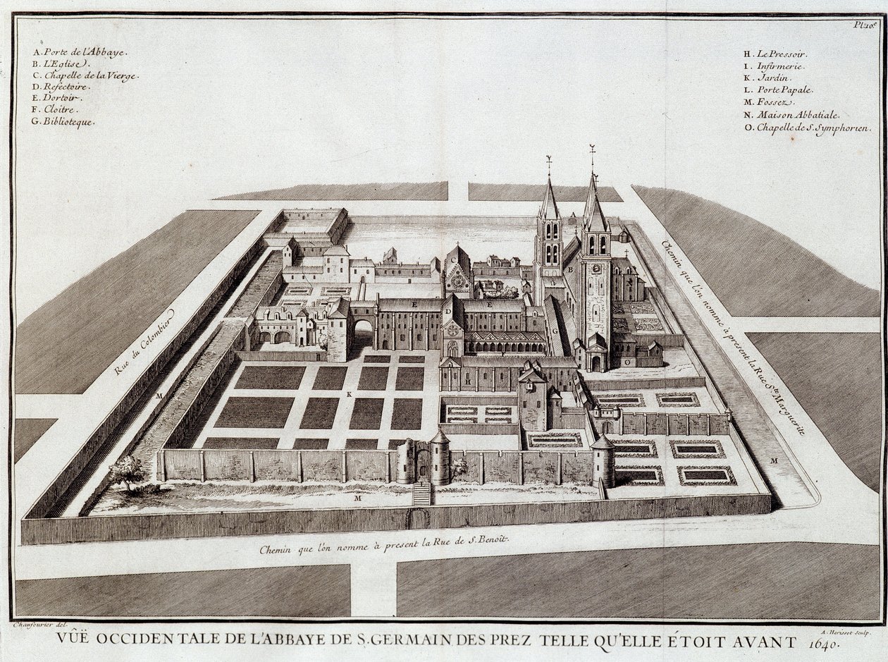 A abadia de Saint Germain antes de 1640 - no "Histoire de l