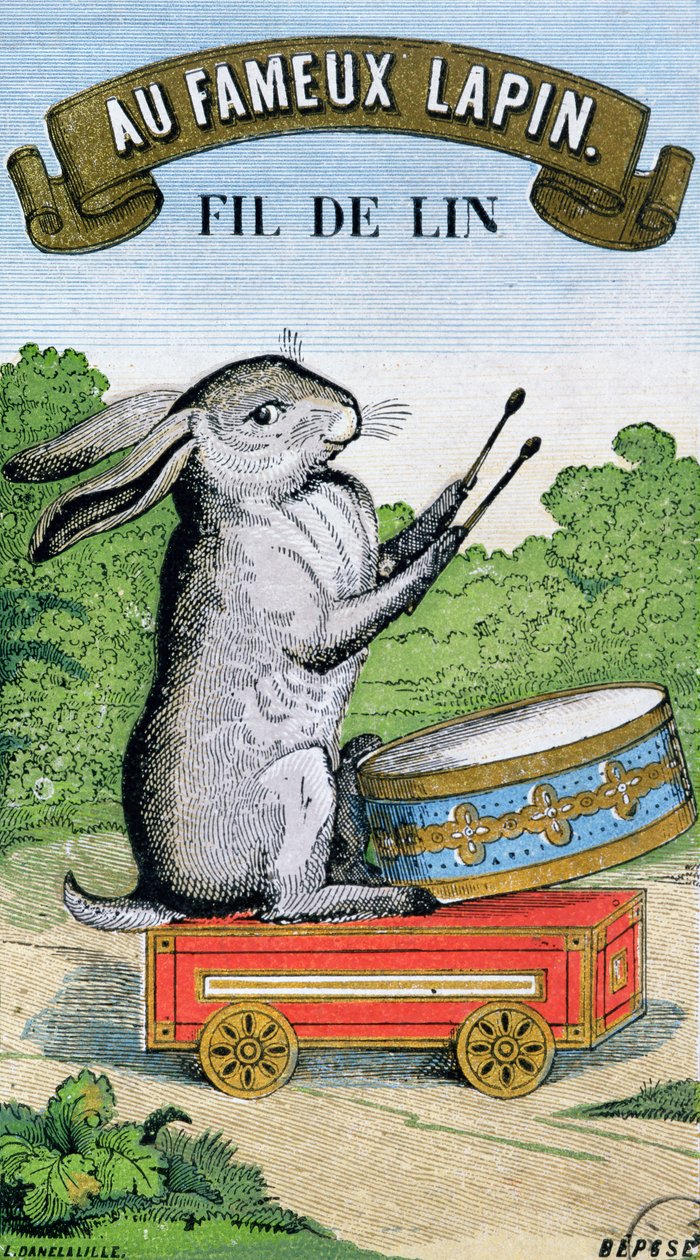 Rótulo para a marca Au Famous Rabbit de fio de linho de French School