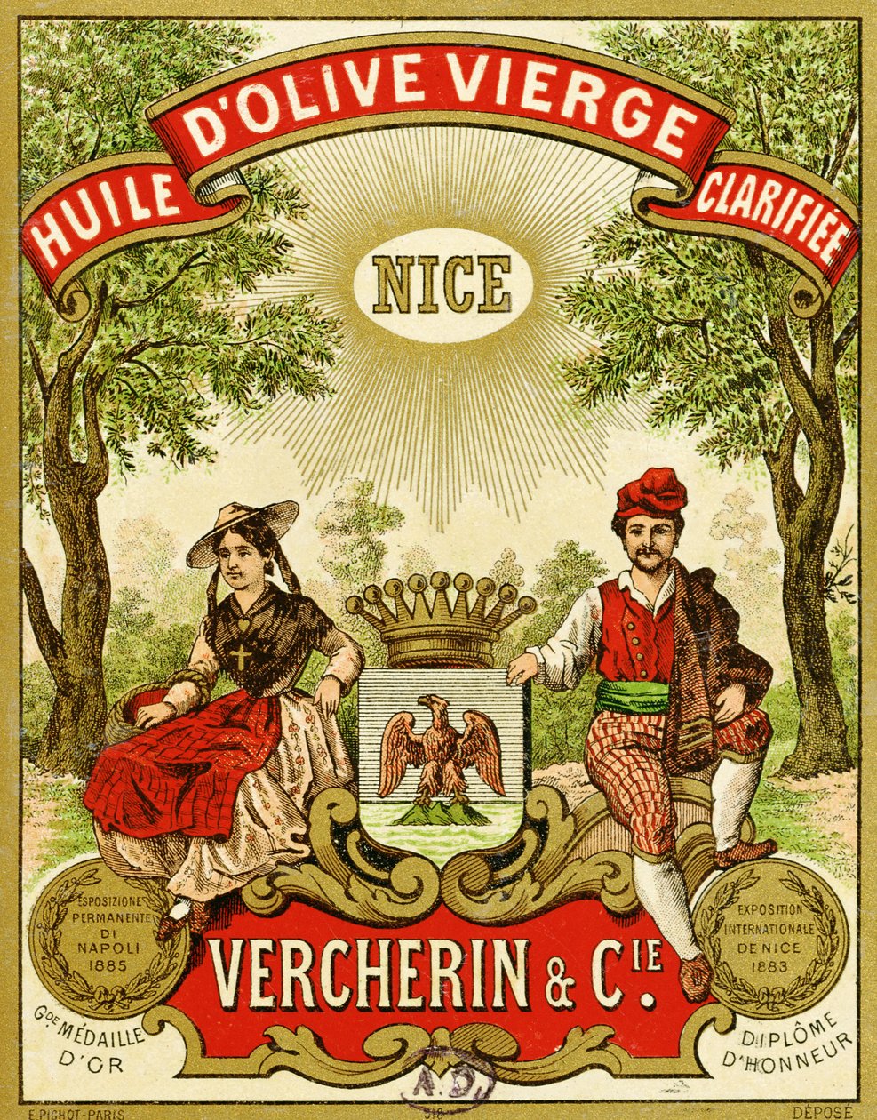 Rótulo para Azeite Virgem Extra Vercherin, c.1885-90 de French School