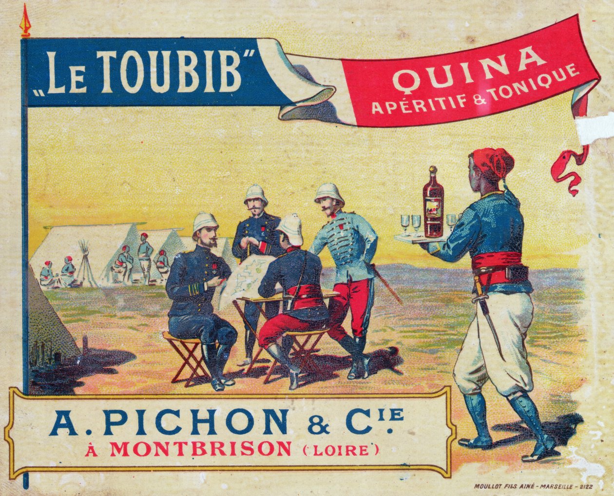 Rótulo para Le Toubib Aperitivo e Vinho Tônico, final do século XIX de French School