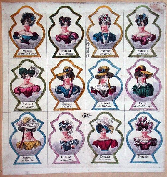 Rótulos para perfumes, c.1820 de French School