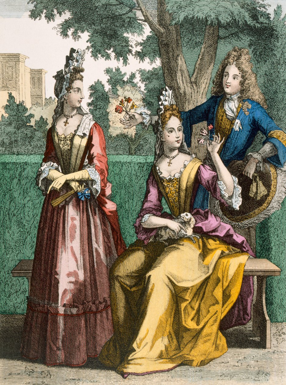 Senhoras Vestidos Formais, 1690 de French School