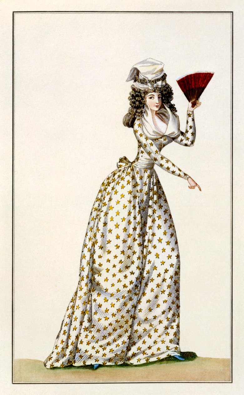 Vestido Estrela das Senhoras do Journal of Fashion and Gout, 1791 de French School