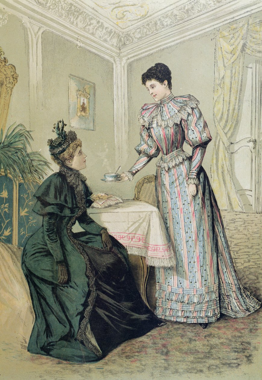 Senhoras tomando chá. c.1890 de French School