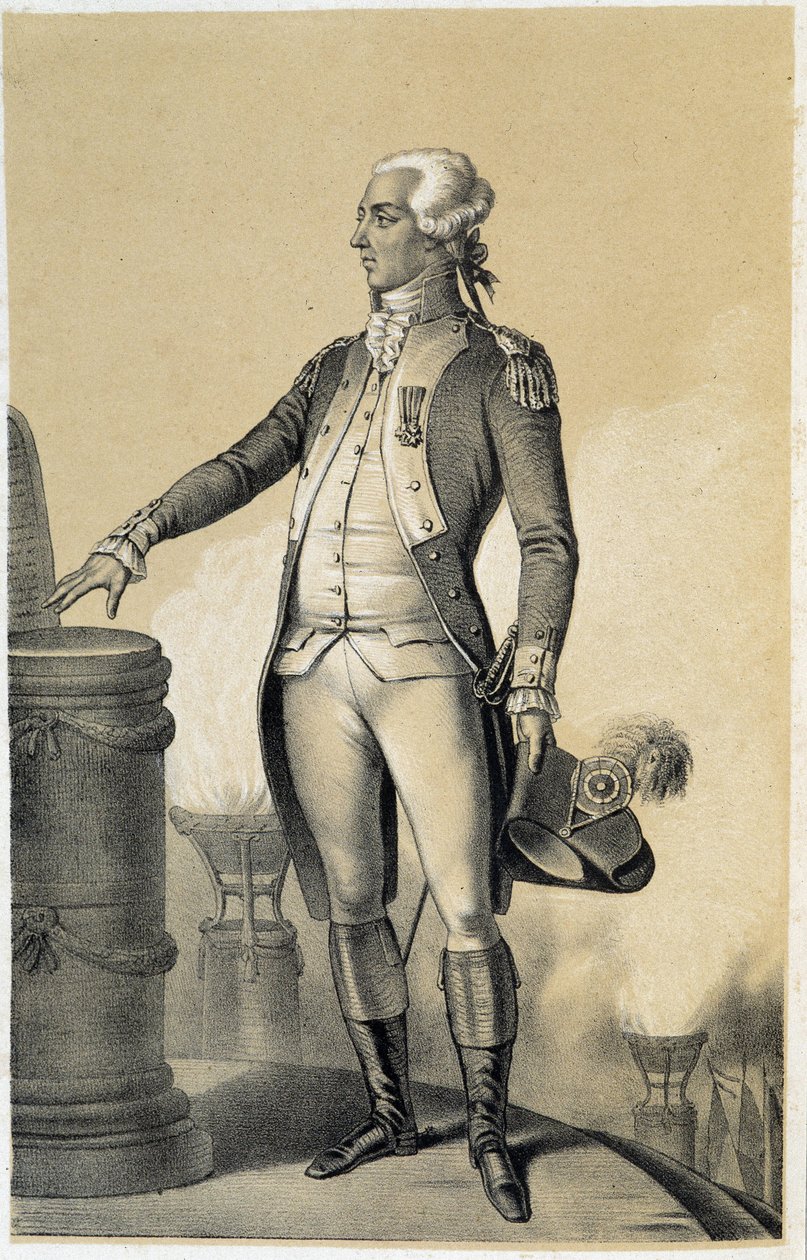 Lafayette (La fayette) - in "Galerie historique de la Revolution francaise" de Albert Maurin de French School