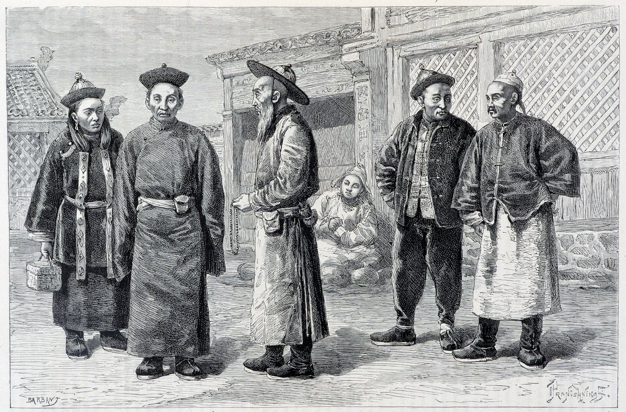 Lamas e Mongóis de Ala-Chan - em "Le Tour du Monde", 2º semestre. 1887 de French School